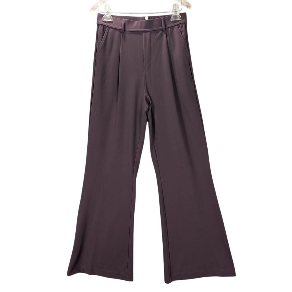 Halara Flex Pants Womens Small Tall Purple Wide Leg Stretchy High Waist Career